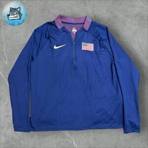 Nike 2021/2023 USA Team Pro Elite Half Zip Jersey Sweatshirt AO7821-492 Sz 2XL